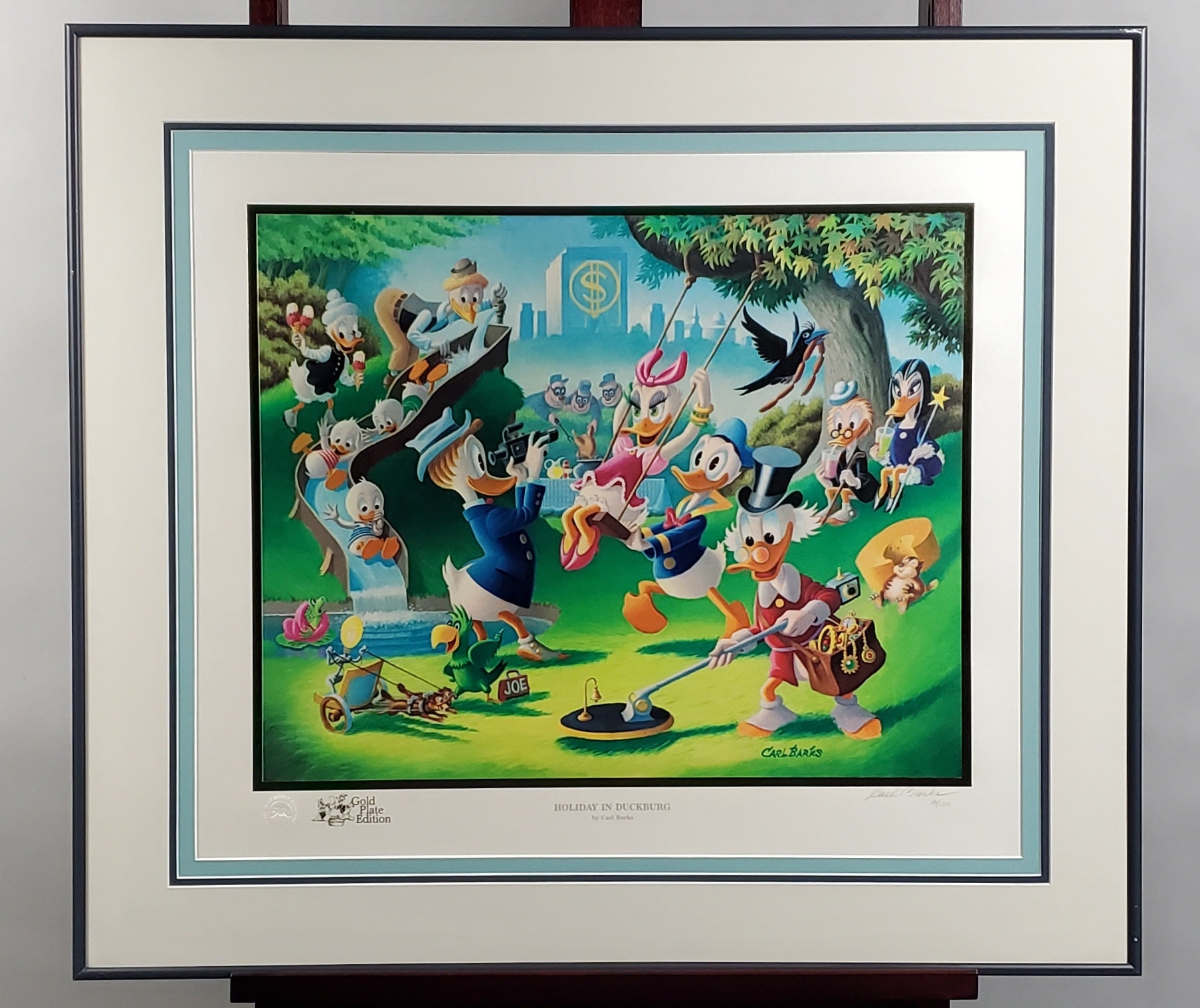 Donald Duck and Uncle Scrooge Holiday In Duckburg Carl Barks Signed Gold Plate Edition